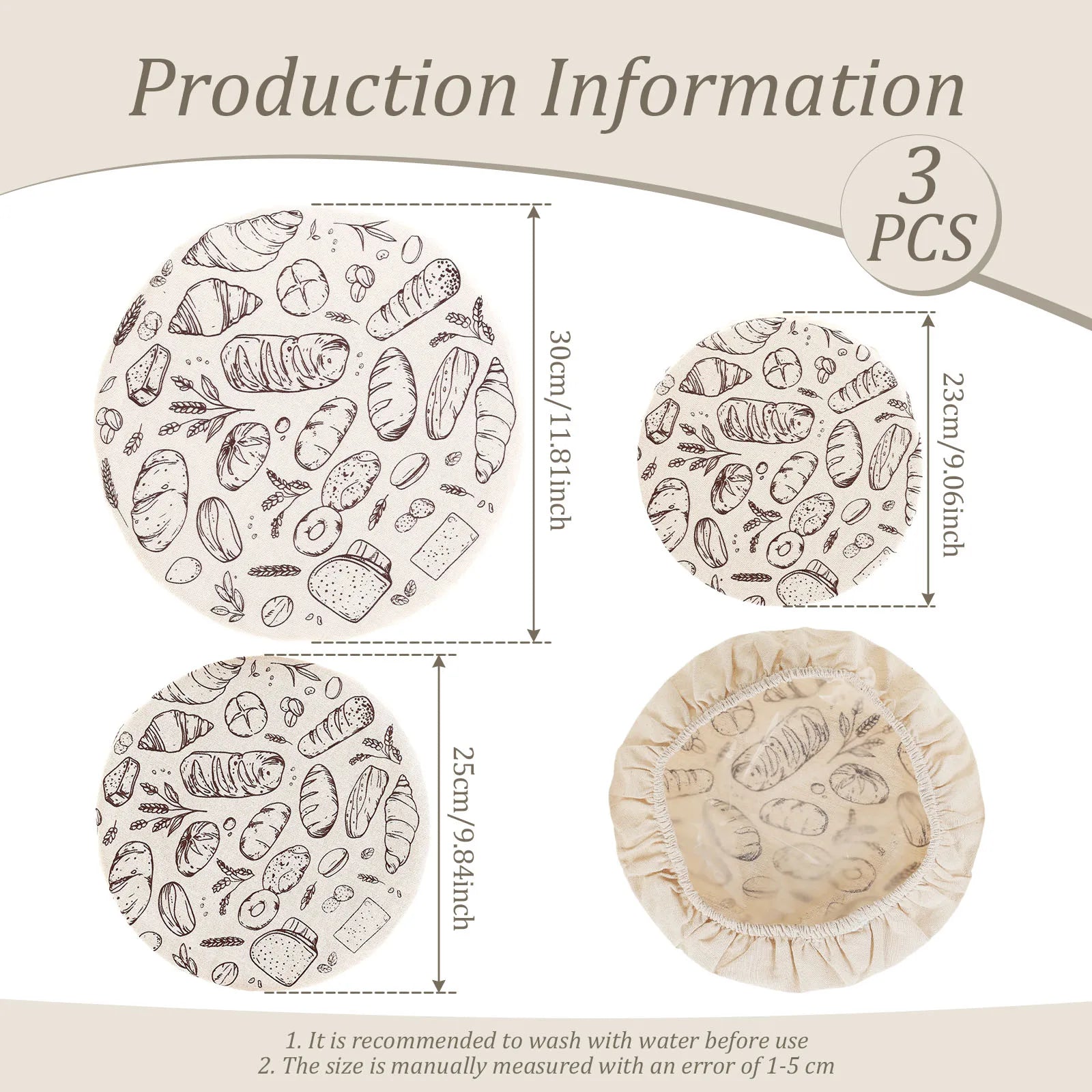 Sourdough Bowl Cover – 3pcs Elastic Bread Proofing Cover