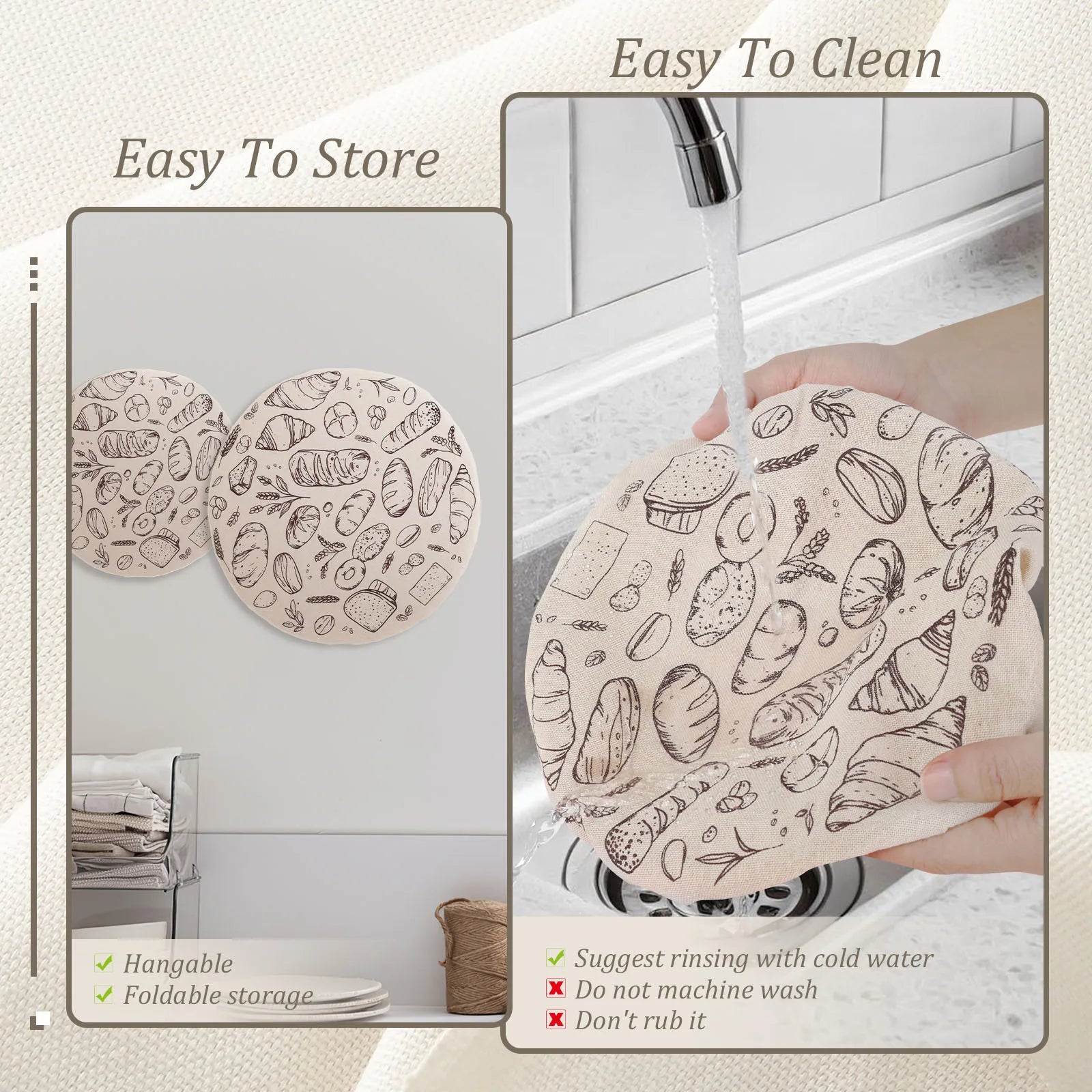 Sourdough Bowl Cover – 3pcs Elastic Bread Proofing Cover